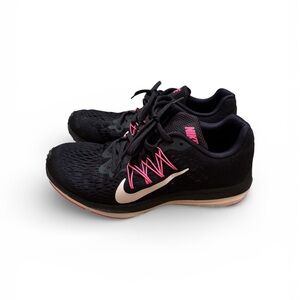 Nike Zoom Women's Dark Blue and Pink Running Shoes Size 8 EUC